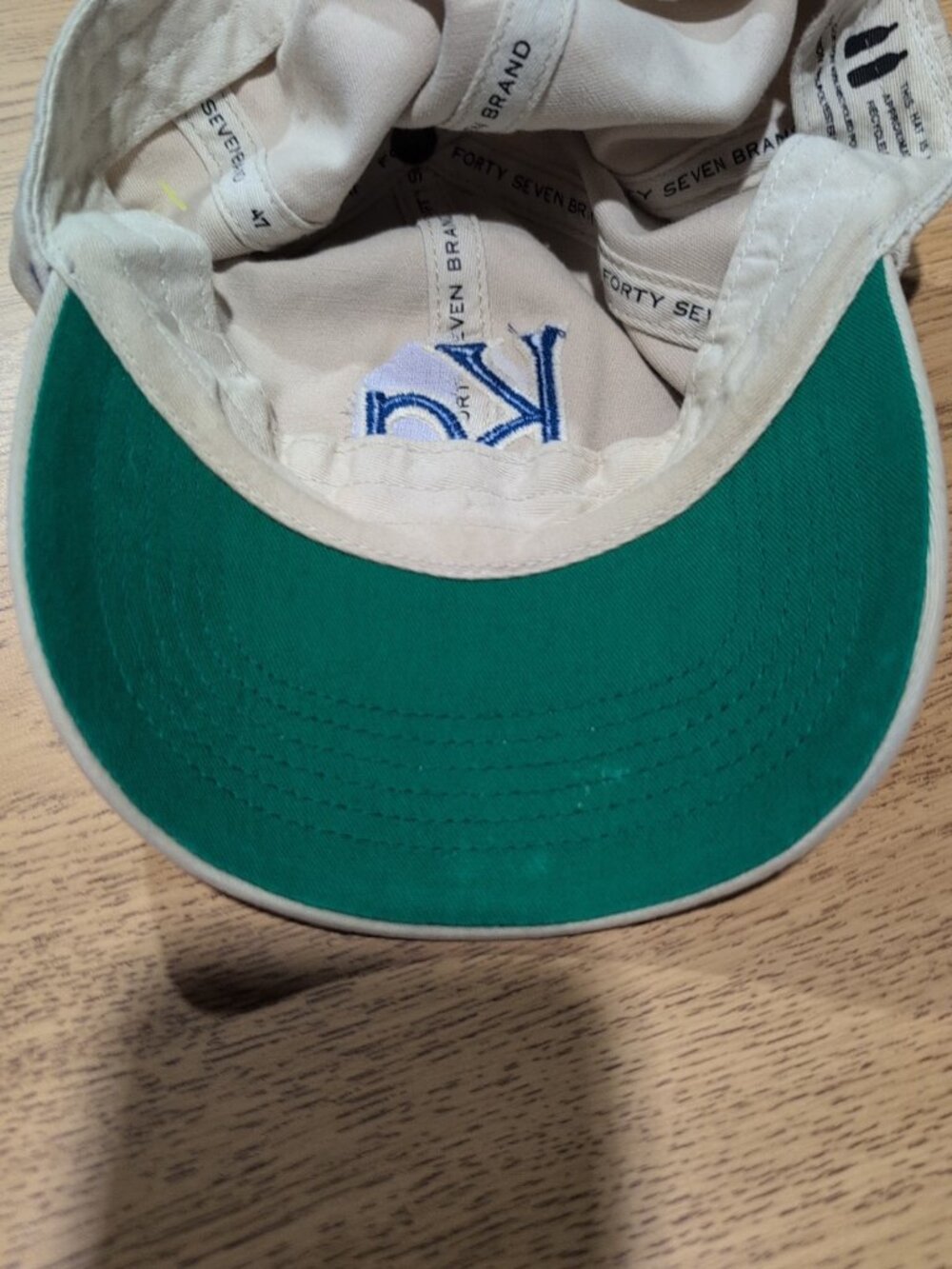 '47 Hat Mens XL Beige Baseball Kansas City Royals Cap Blue - Picture 10 of 11